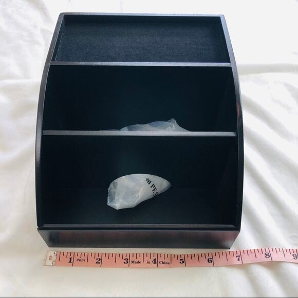 NIB Black Compact Charging Station Organize Multiple Devices HInged Back Panel - Picture 9 of 16